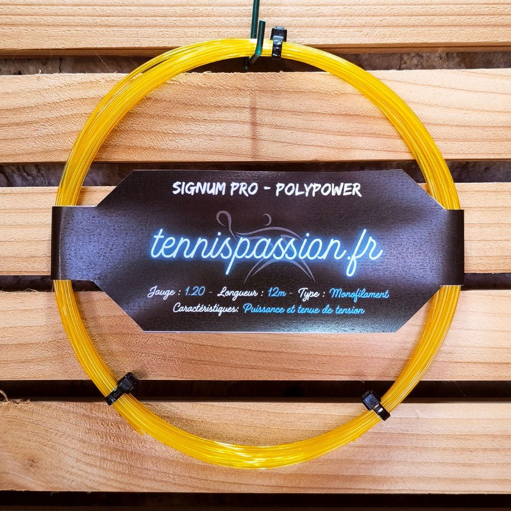 Cordage tennis monofilament SIGNUM PRO PolyPower - 1.20 – couleur OR - Maintien de tension et puissance – photo principale